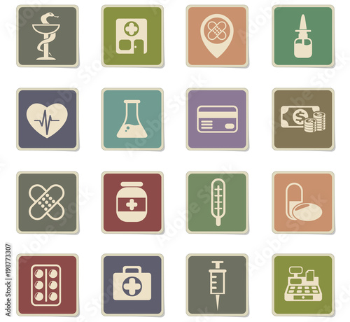 drug store icon set