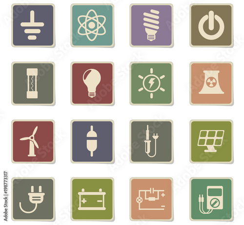 electricity icon set