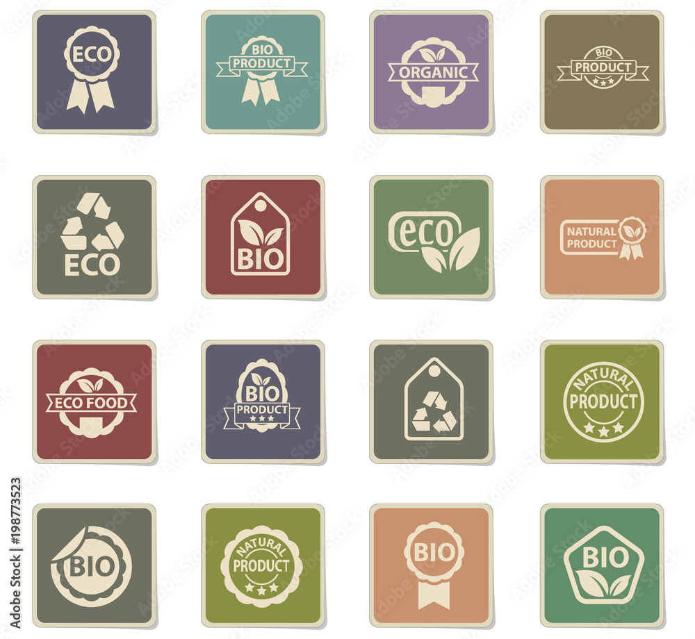 Fototapeta premium eco label icon set