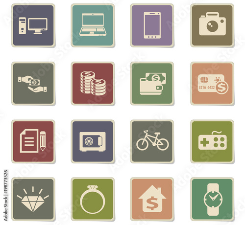 pawn shop icon set