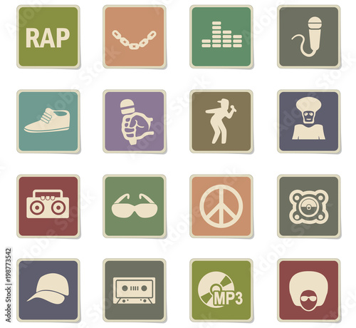 rap icon set