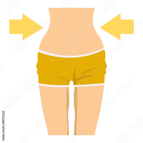 Illustration of remove ribs. Girl with slim waist. Fat loss. Vector graphics.