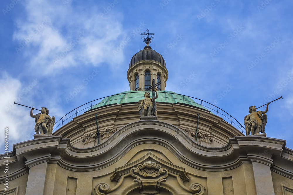 The baroque church of Sant'Alessandro in Zebedia (Chiesa di Sant'Alessandro in Zebedia) was created at the beginning of the seventeenth century as part of the adjacent Barnabite College. Milan, Italy.