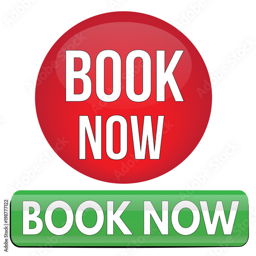 Book now round and square website glossy button