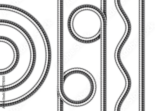 Vector set of repeatable shower pipe segments. photo