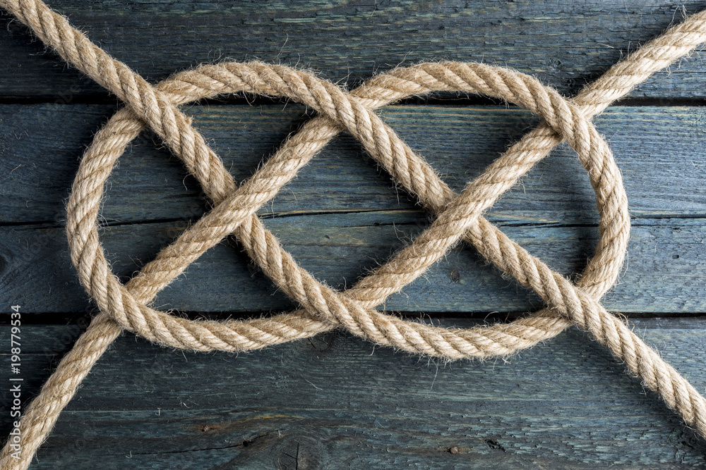 Fototapeta premium Double Carrick Bend. Rope knot