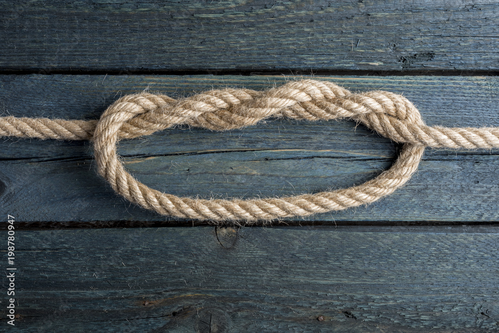 Double Overhand Knot. Rope node Double Overhand Knot. Rope node