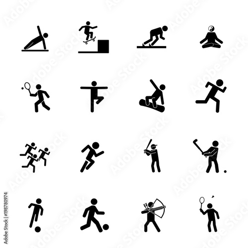 Sport icon set. Can be used for topics like leisure, activity, competition, skill