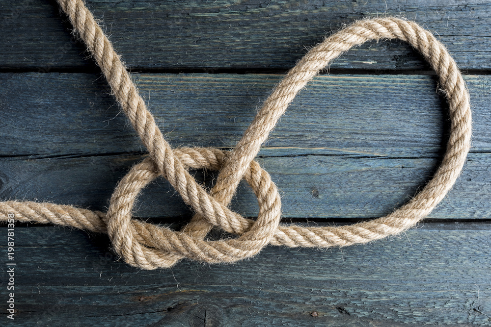 Obraz premium Lariat Loop Knot. Rope node.