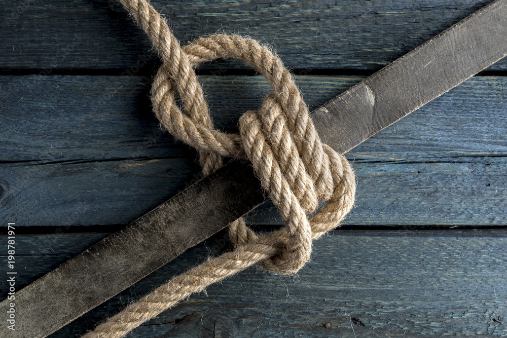 Fototapeta premium Halyard Bend. Rope node.