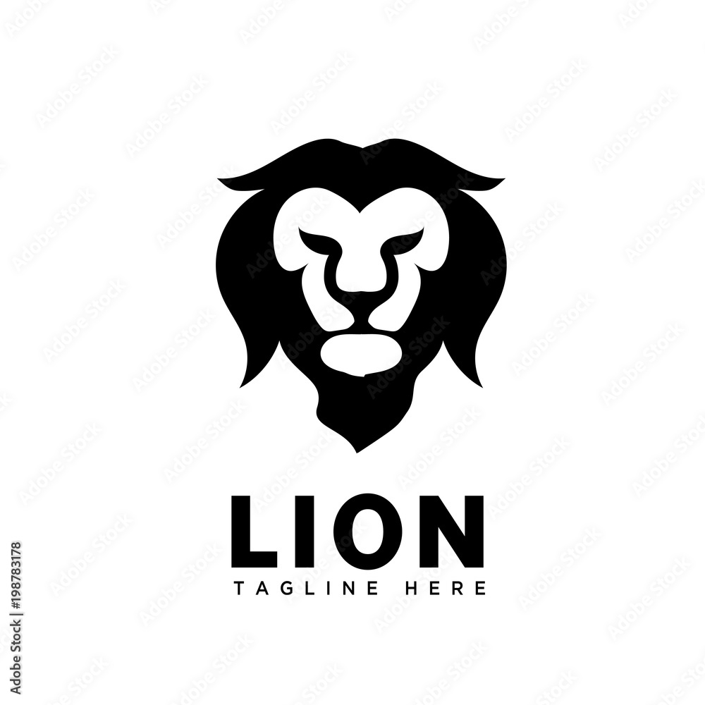 Head lion art logo