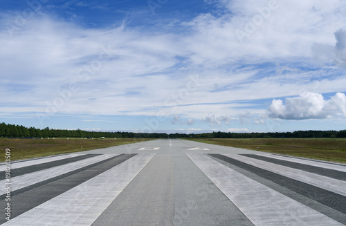 Aviation: Runway of the small airfield on Laesoe island