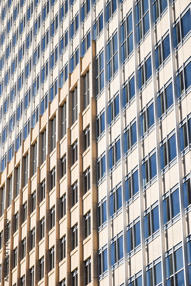 Looking up the facade of an office building Looking up the facade of an office building