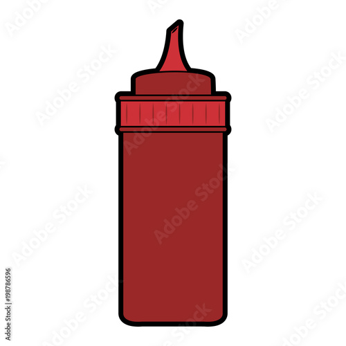 Ketchup sauce bottle vector illustration graphic design