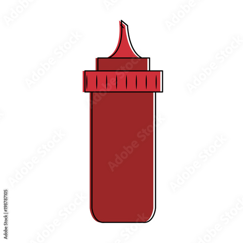 Ketchup sauce bottle vector illustration graphic design