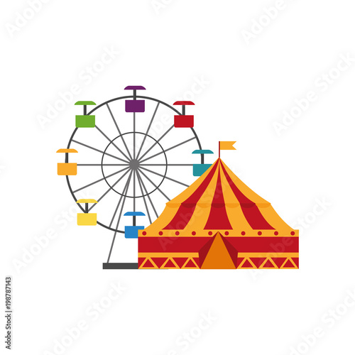 circus tent and wheel fortune