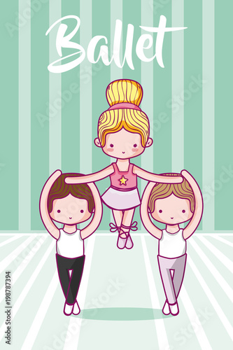 Cute ballet dancers cartoons