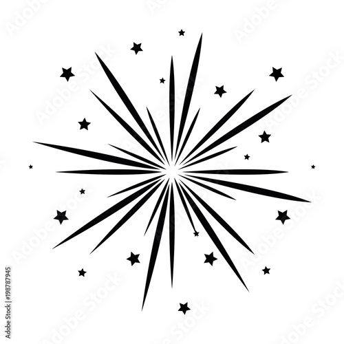 Fireworks exploding isolated vector illustration graphic design