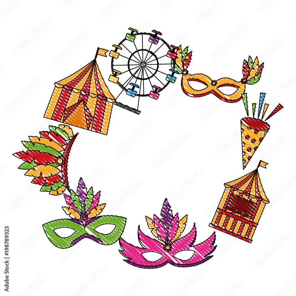 circular frame carnival elements circular frame carnival elements