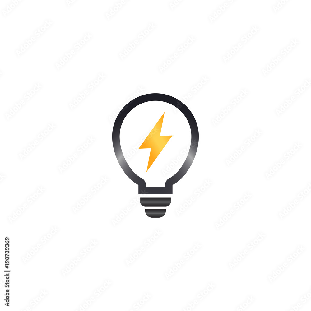 Abstract bolt lamp logo design template