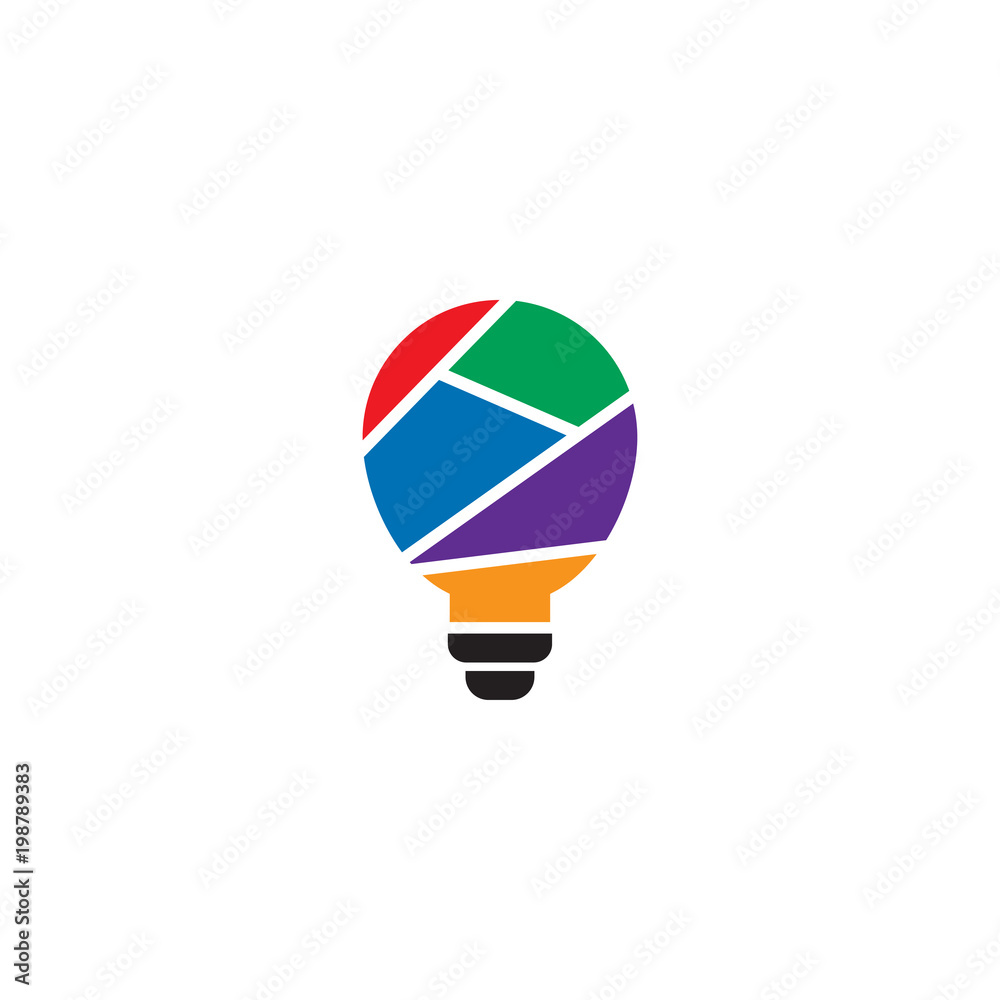 Colorful abstract lamp logo design template Colorful abstract lamp logo design template
