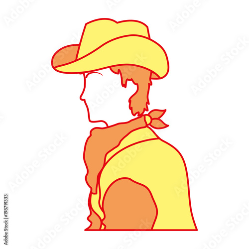 duo color horse rider with hat and kerchief design