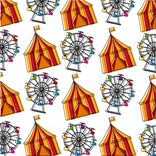 circus tent and wheel fortune pattern