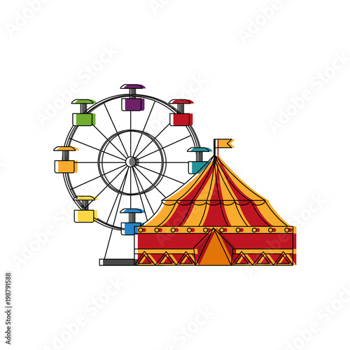 circus tent and wheel fortune