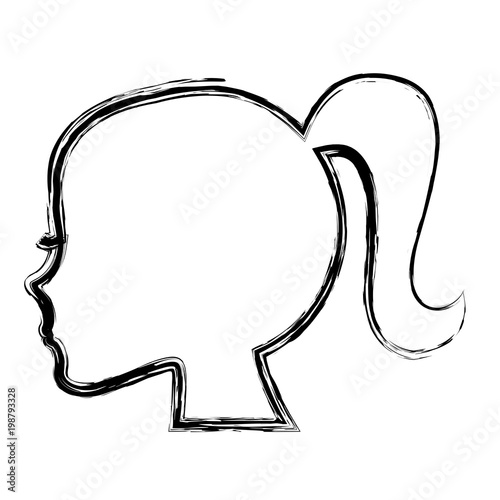silhouette profile female character sketch