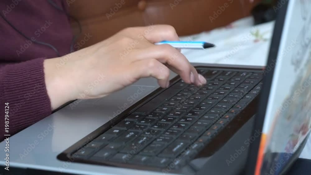 Woman hands typing on computer keyboard. Woman hands typing on computer keyboard.