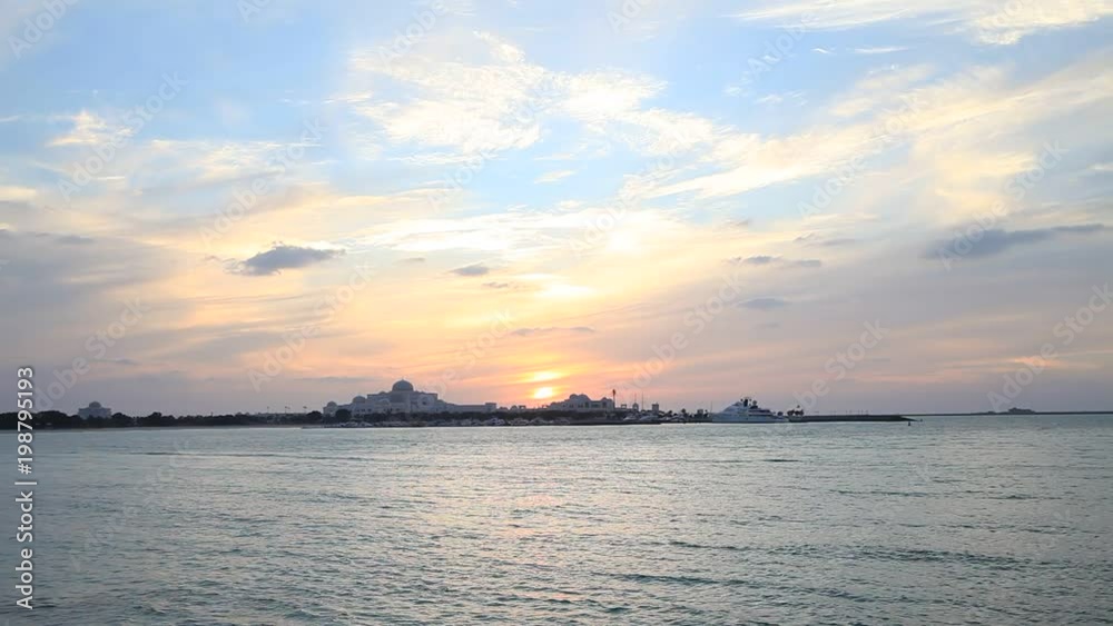 Sunset in Abu Dhabi in a cloudy day Sunset in Abu Dhabi in a cloudy day