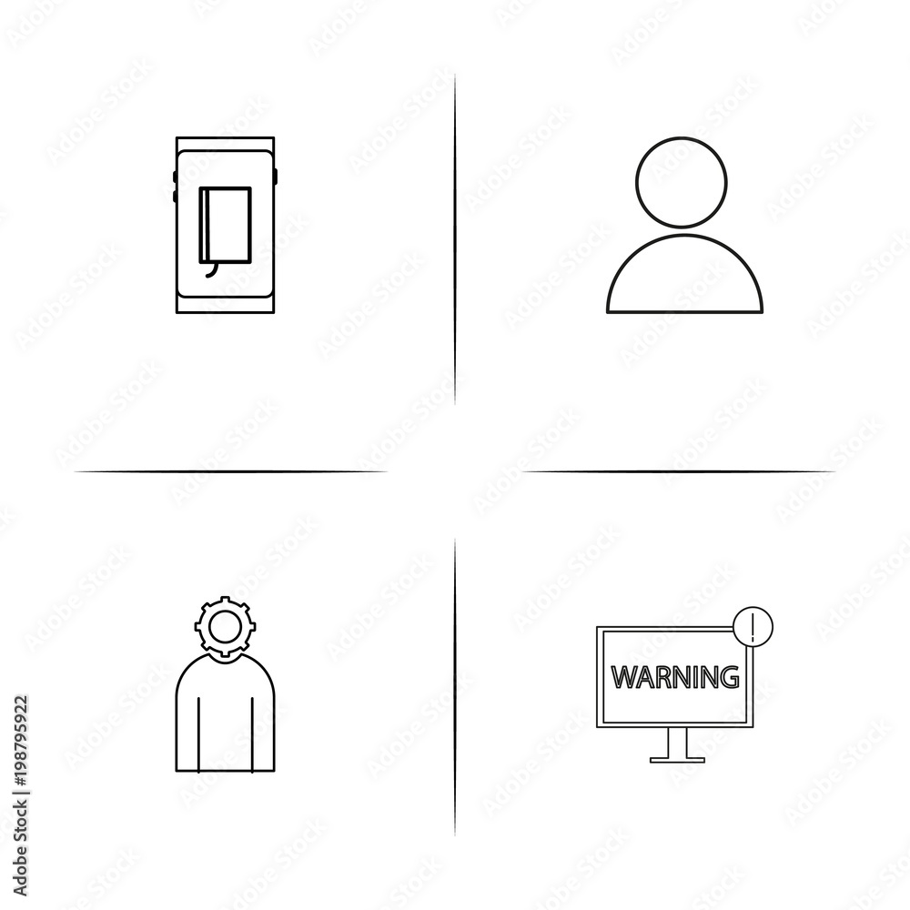 Internet Technologies simple linear icons set. Outlined vector icons