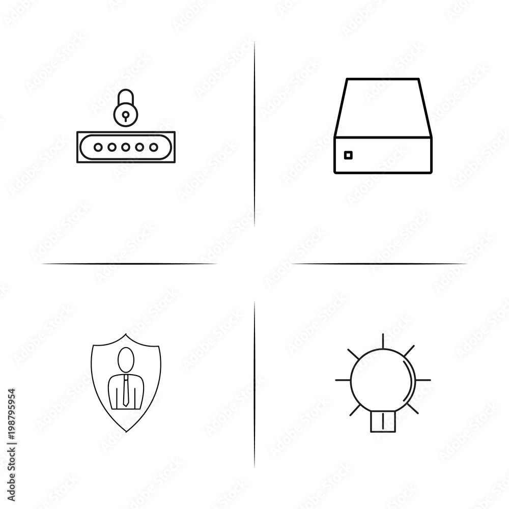 Internet Technologies simple linear icons set. Outlined vector icons
