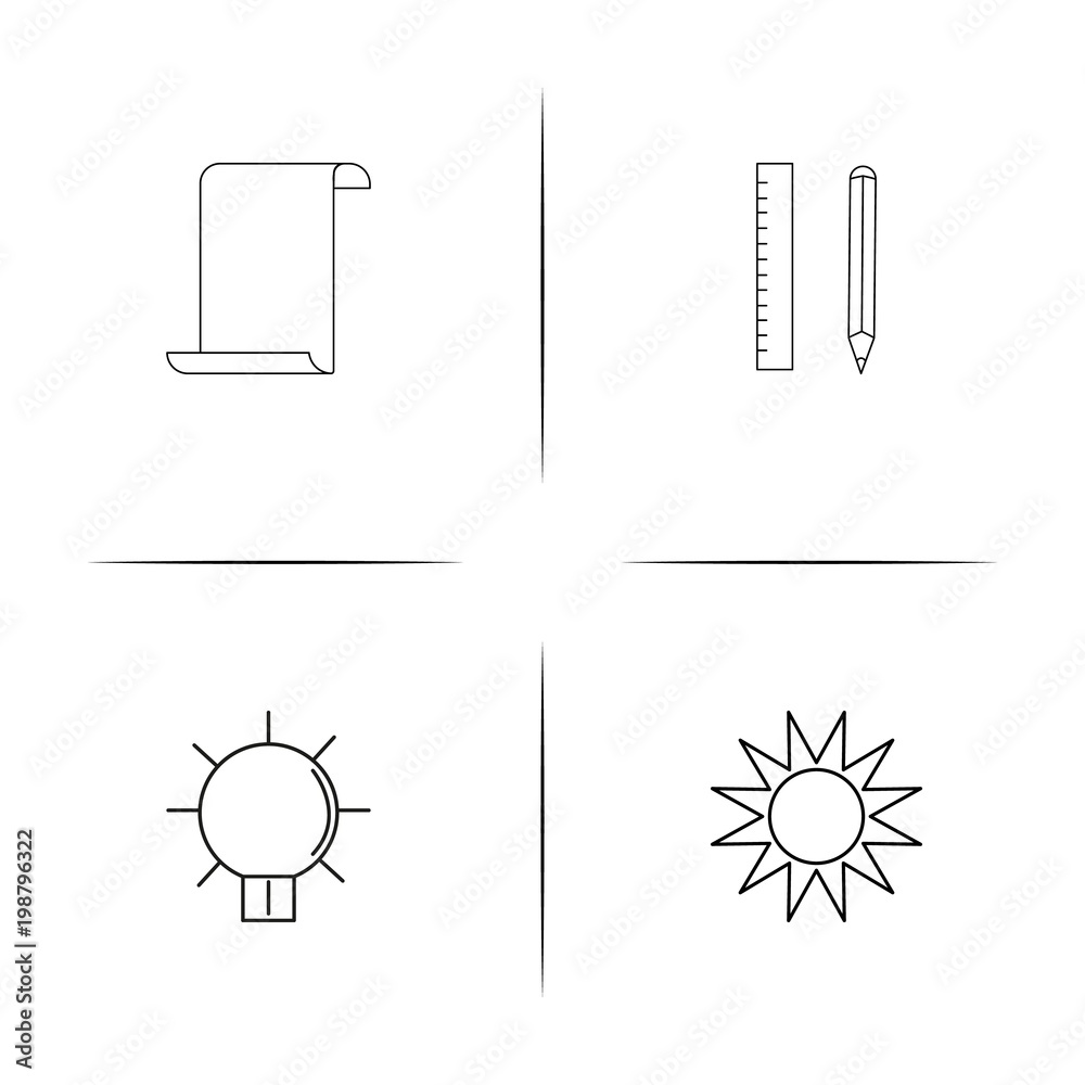 Creative Process And Design simple linear icons set. Outlined vector icons Creative Process And Design simple linear icons set. Outlined vector icons