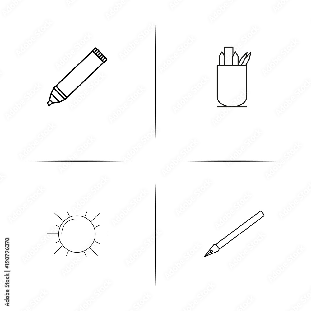 Creative Process And Design simple linear icons set. Outlined vector icons Creative Process And Design simple linear icons set. Outlined vector icons