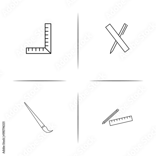 Creative Process And Design simple linear icons set. Outlined vector icons