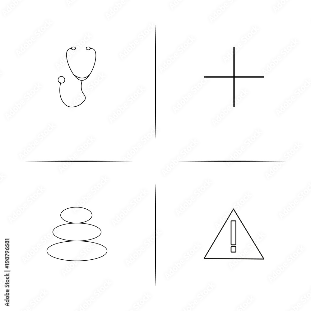 Healthcare And Medical simple linear icons set. Outlined vector icons