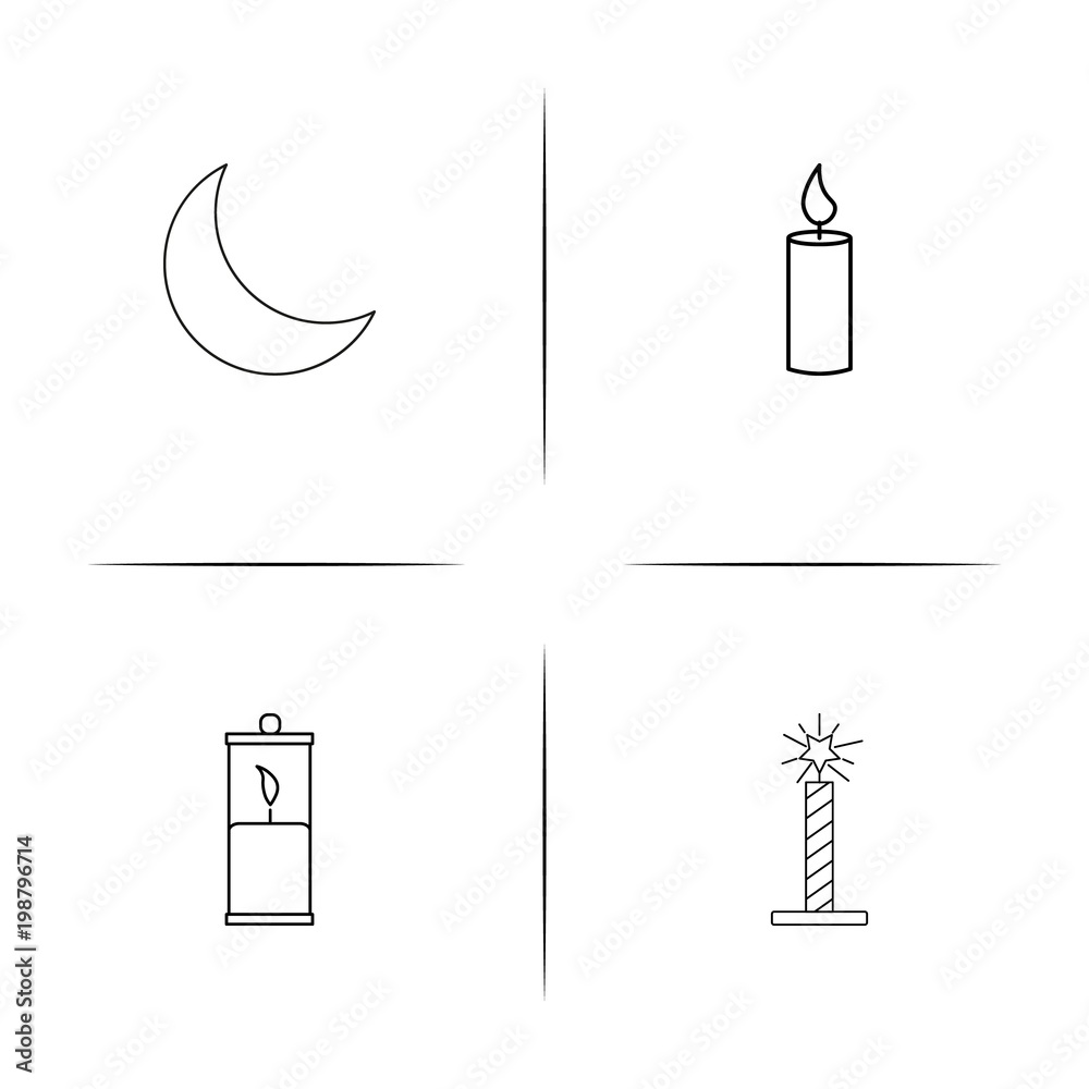 Religion simple linear icons set. Outlined vector icons