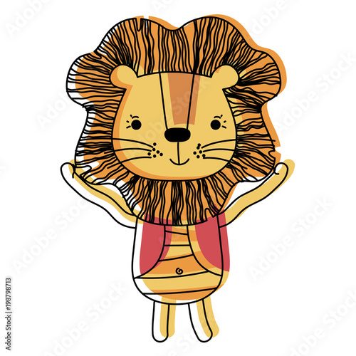 moved color cute happy lion wild animal