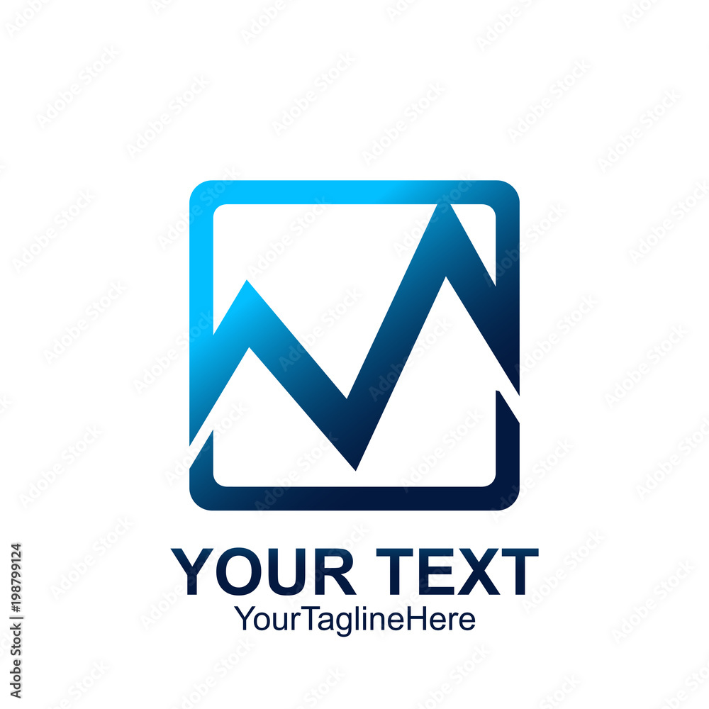 Initial letter M logo template colorful square design for business and company identity Initial letter M logo template colorful square design for business and company identity