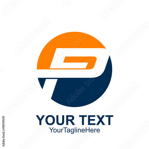 Free Download Initial letter P logo template colored orange blue circle design for business and company identity - GFXLoad