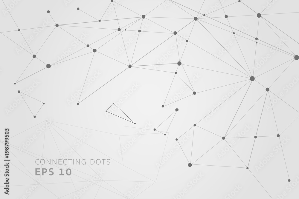 Abstract connecting dots and lines, Polygonal background, technology design, vector illustrator.
