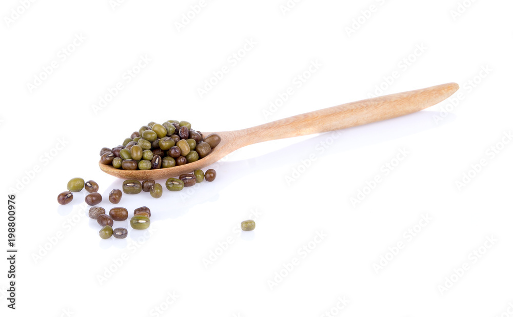 Green beans in a wooden spoon Green beans in a wooden spoon