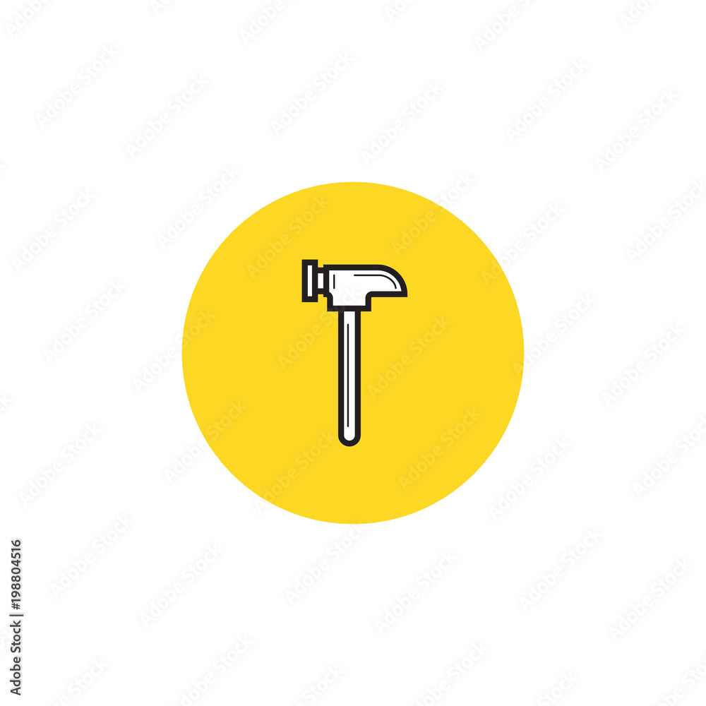 hammer icon, stock vector illustration flat design style. hammer icon, stock vector illustration flat design style.