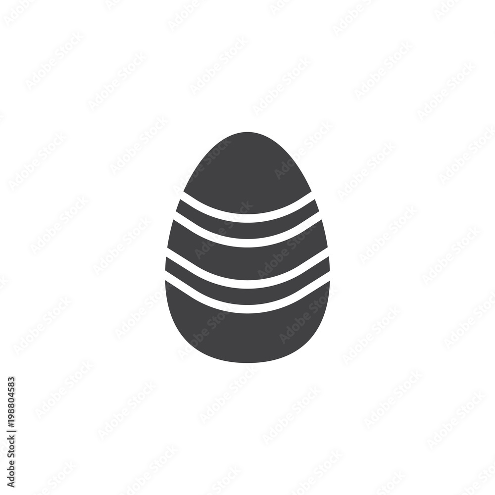 Easter egg vector icon. filled flat sign for mobile concept and web design. Decorated egg simple solid icon. Symbol, logo illustration. Pixel perfect vector graphics