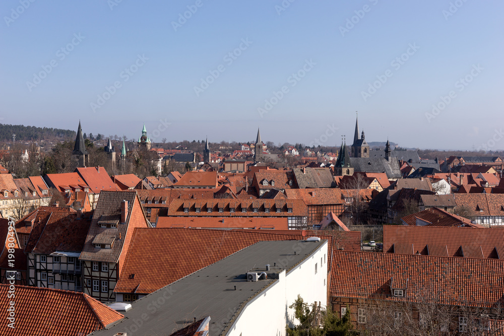 Fototapeta premium Blick über die Welterbestadt Quedlinburg