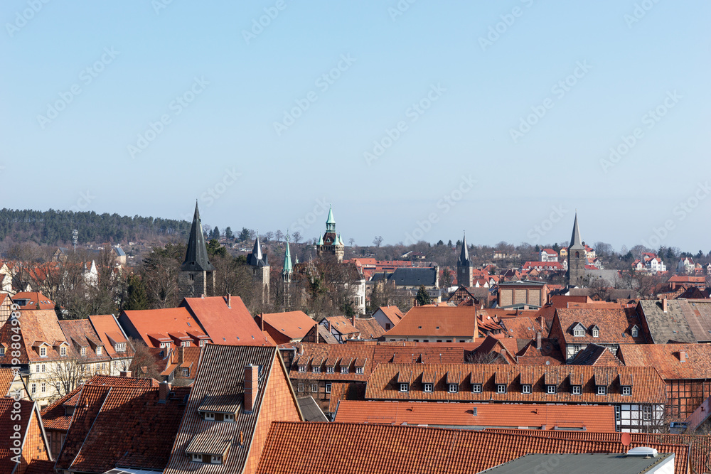 Obraz premium Blick über die Welterbestadt Quedlinburg