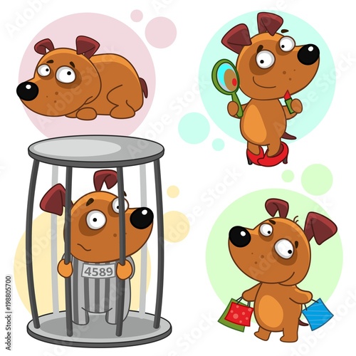 The sixteenth part of the icons with the dogs lies, stands in women's shoes and looks in the mirror, sits in prison and stands with shopping bags.