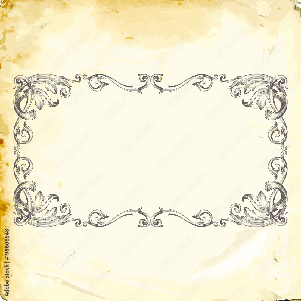 Vector baroque of vintage elements for design. 