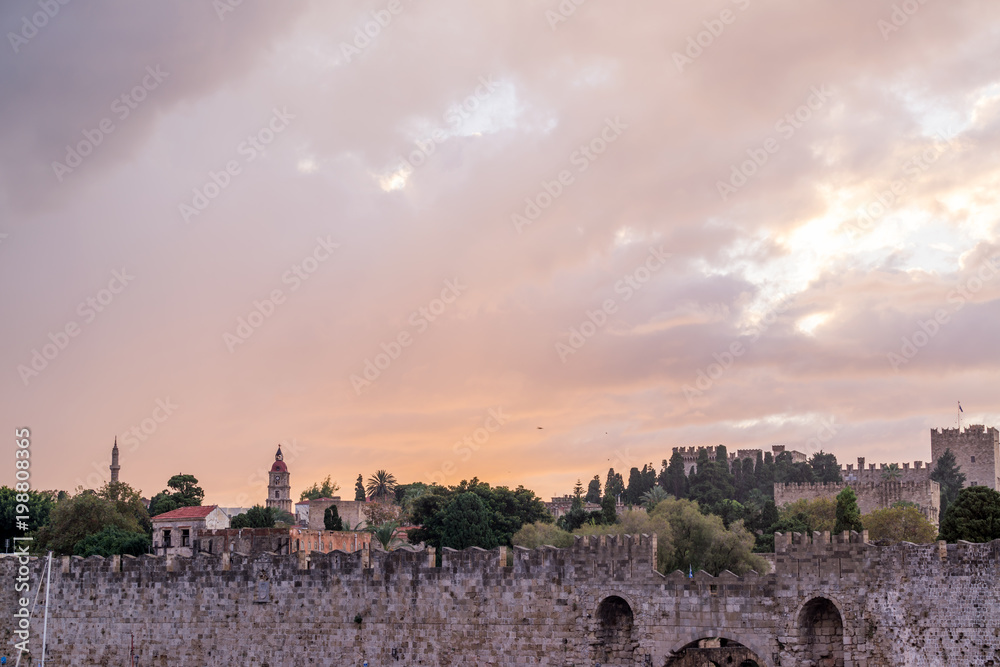 Fototapeta premium Medieval Castle of the Knights old town of Rhodes Island